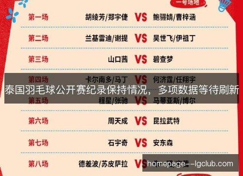 泰国羽毛球公开赛纪录保持情况，多项数据等待刷新